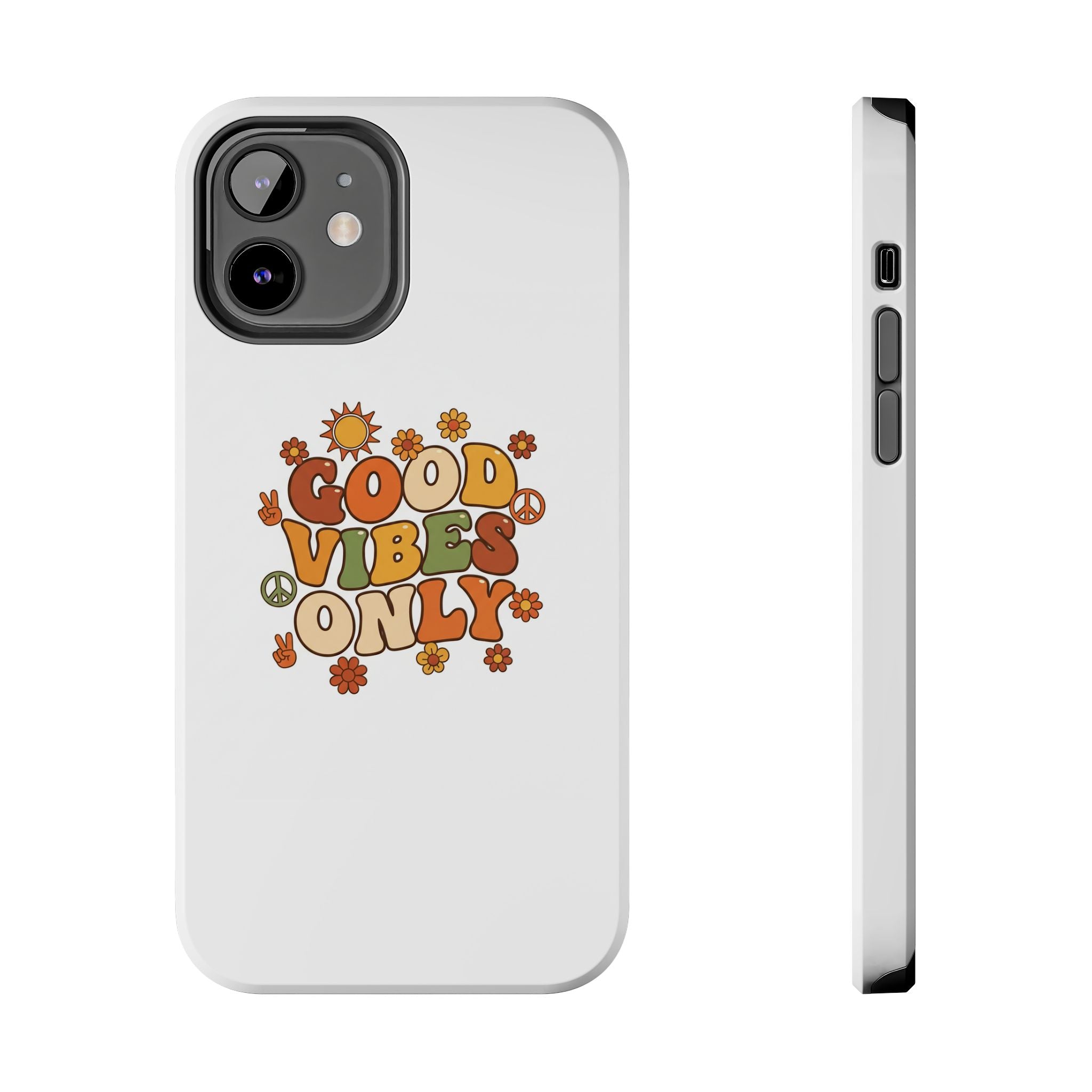 Good Vibes Only Phone Case | Retro Rainbow 70s Style