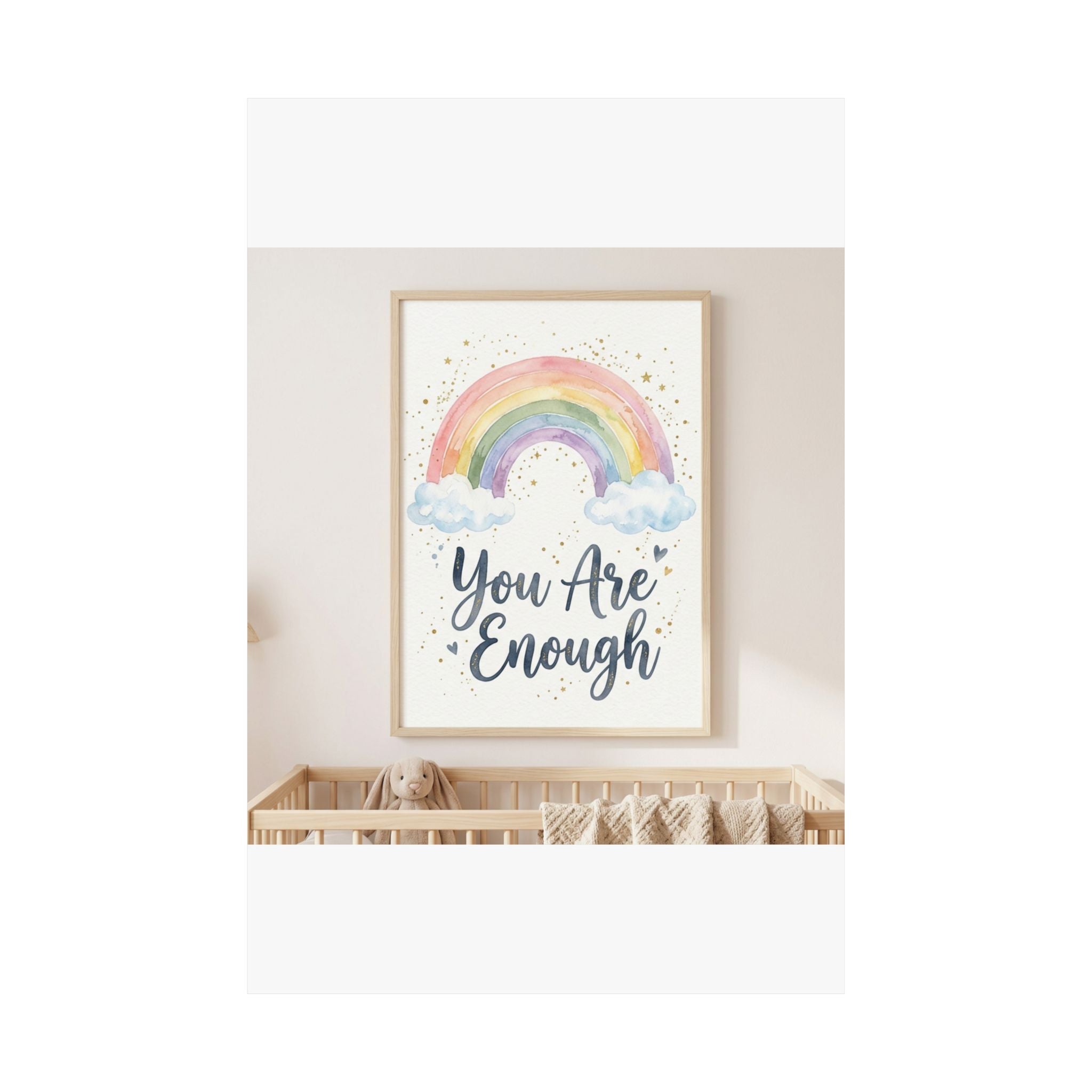 You Are Enough Inspirational Kids Room Poster | Rainbow Wall Art