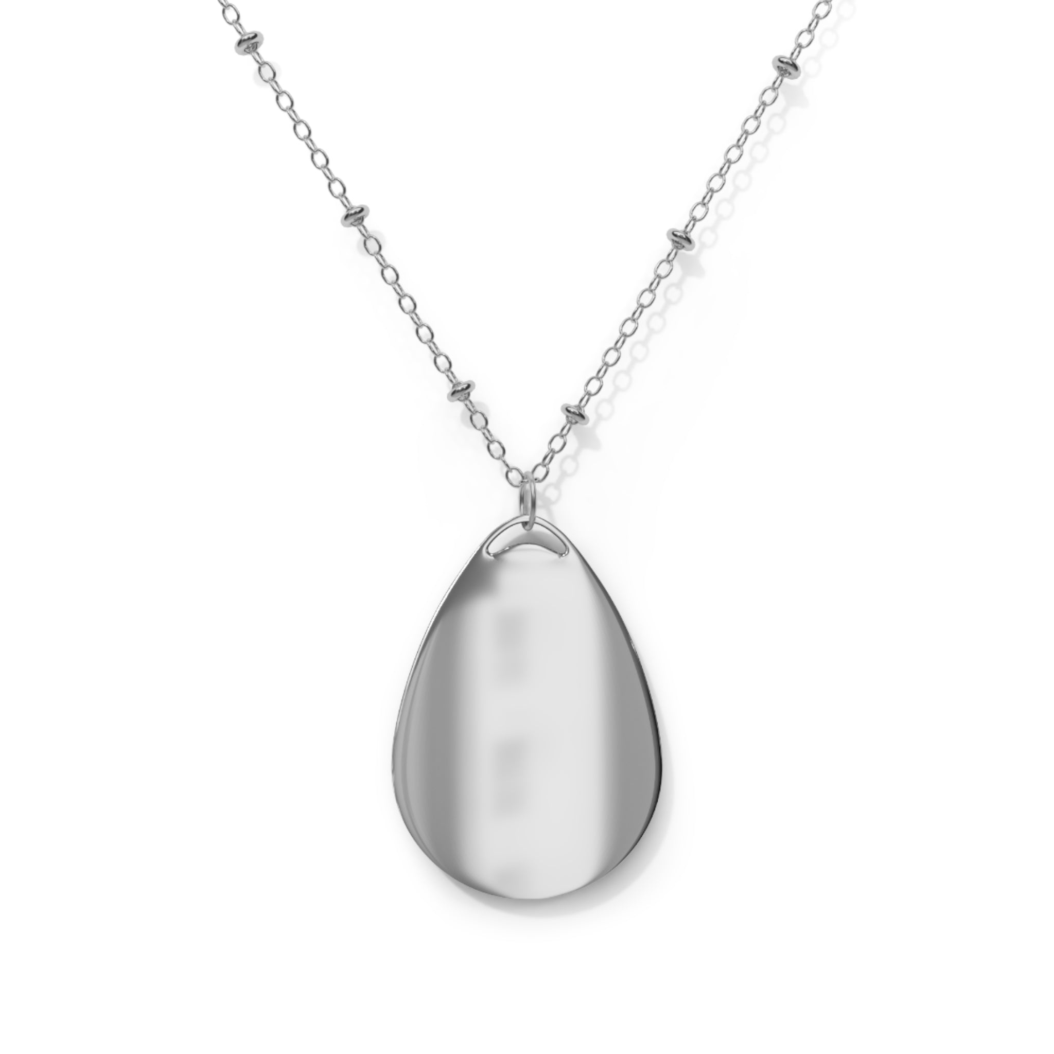 Blessed Mama Necklace | Floral Oval Pendant | Gift For Mom