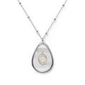 Blessed Mama Necklace | Floral Oval Pendant | Gift For Mom Mothers Day