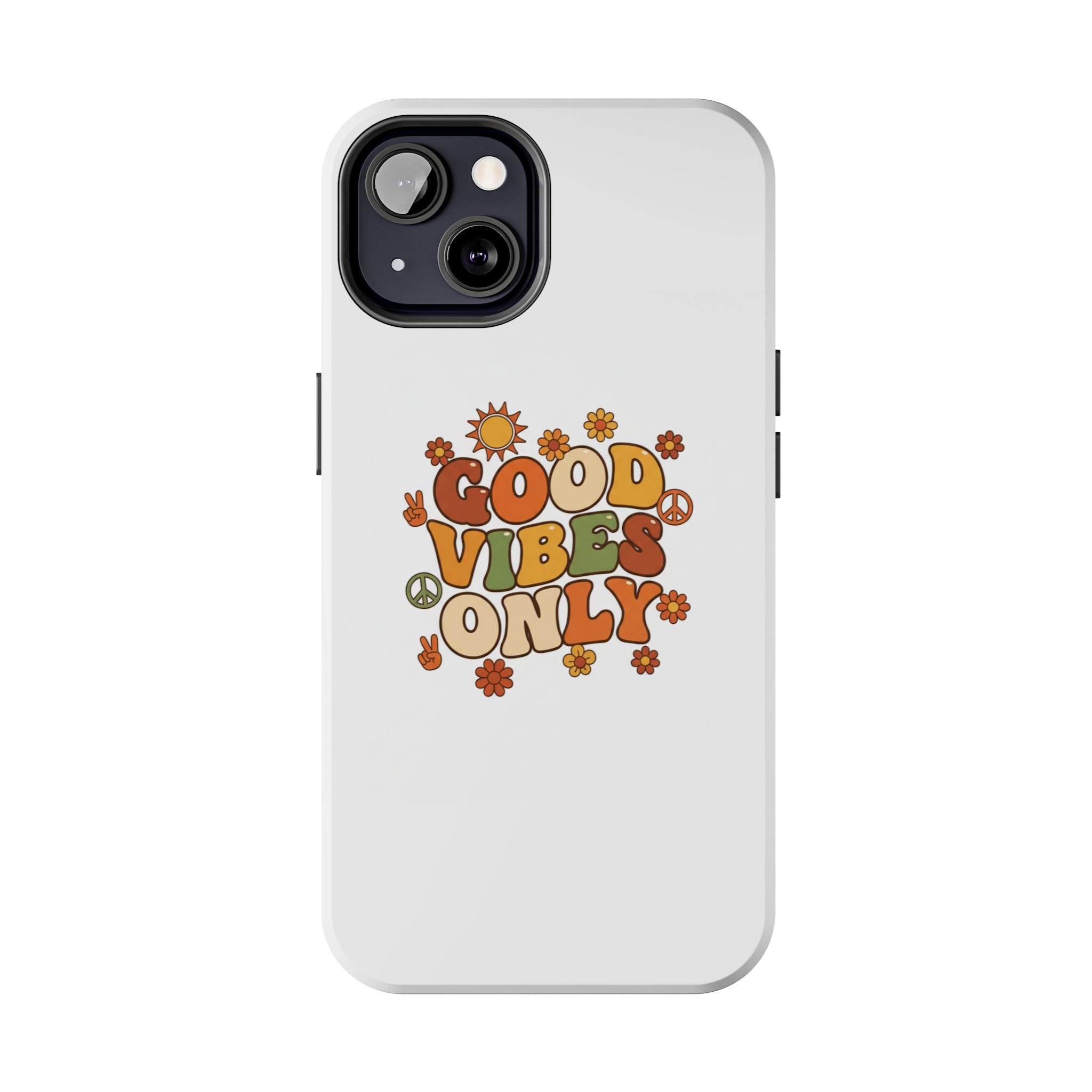 Good Vibes Only Phone Case | Retro Rainbow 70s Style