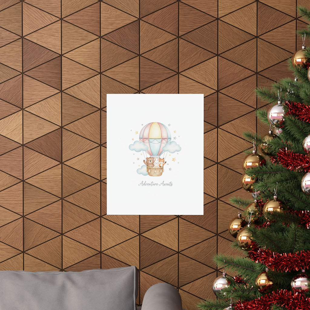 Adventure Awaits Kids Room Wall Art Poster | Nursery Decor