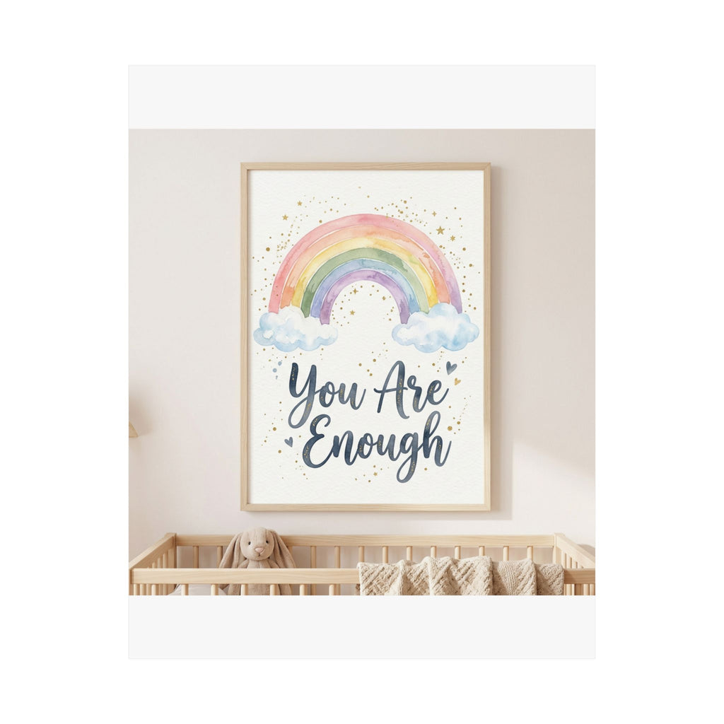 You Are Enough Inspirational Kids Room Poster | Rainbow Wall Art