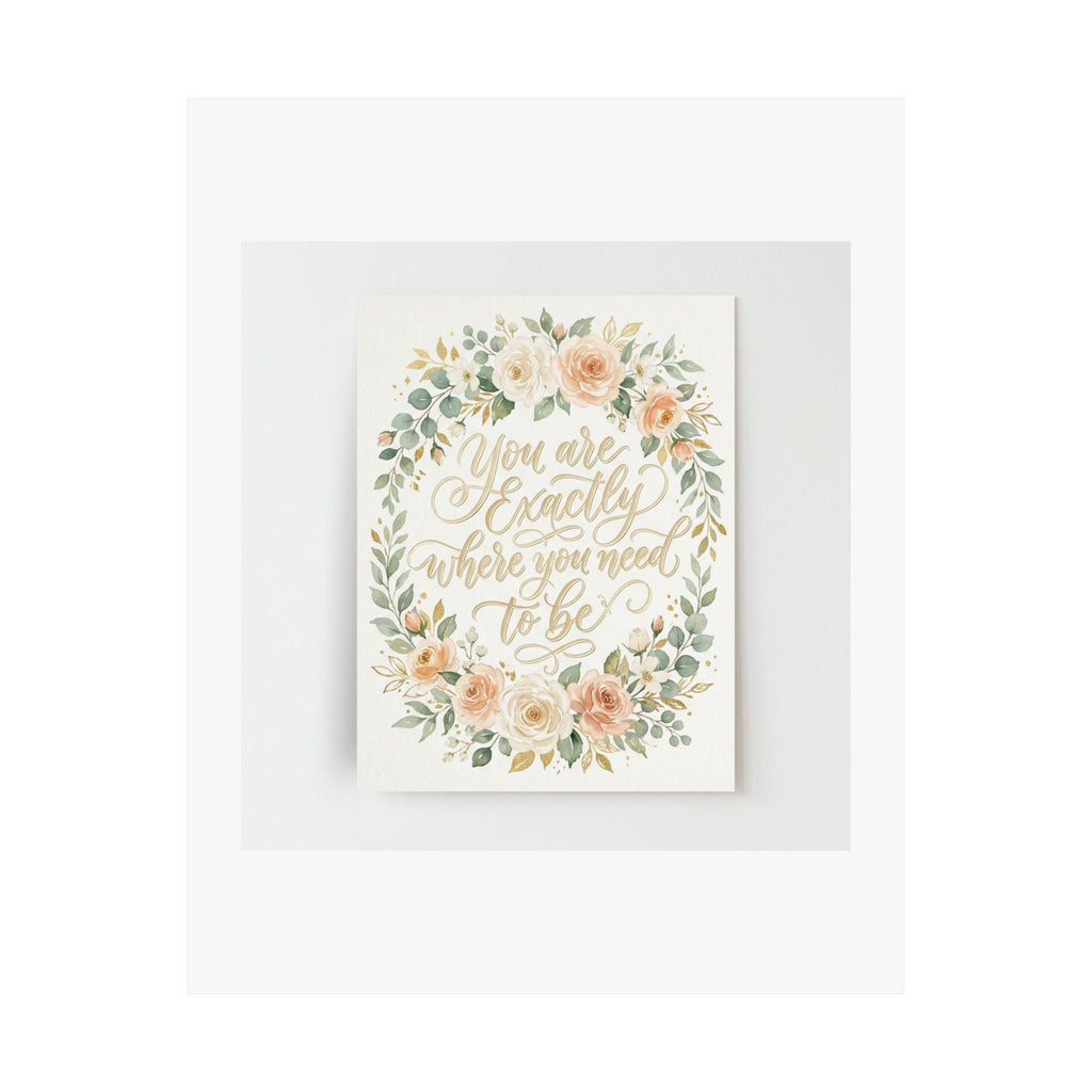 You Are Exactly Where You Need To Be — Motivational Wall Art Poster