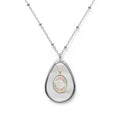 Blessed Mama Necklace | Floral Oval Pendant | Mothers Day Gift For Mom