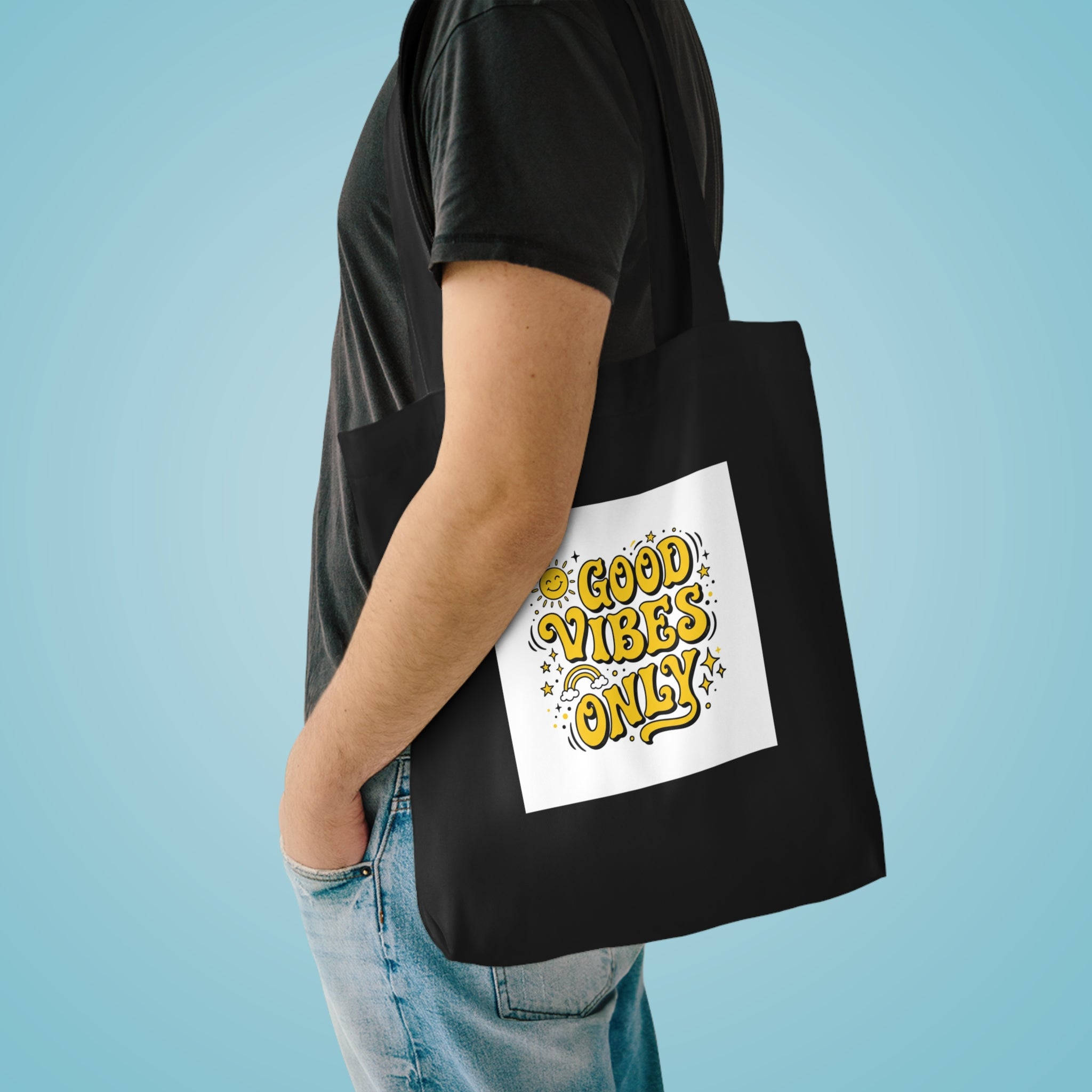 Good Vibes Only Tote Bag | Retro Groovy Aesthetic Bag