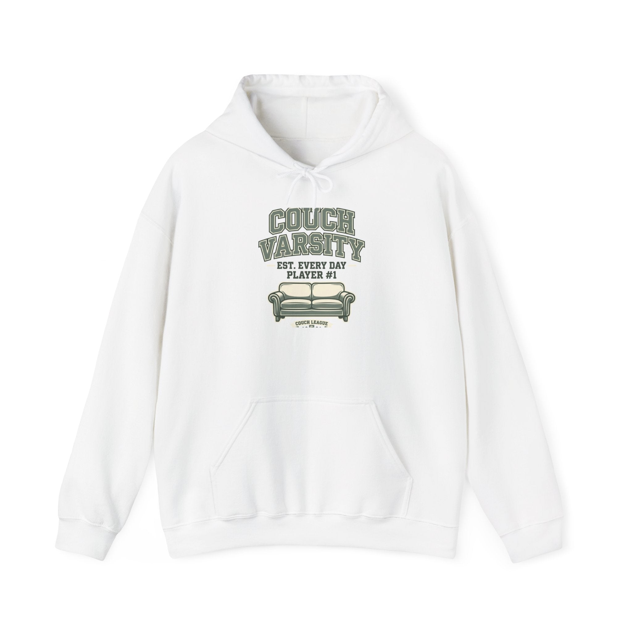 Couch Varsity Hoodie | Funny Lazy Collegiate Sweatshirt