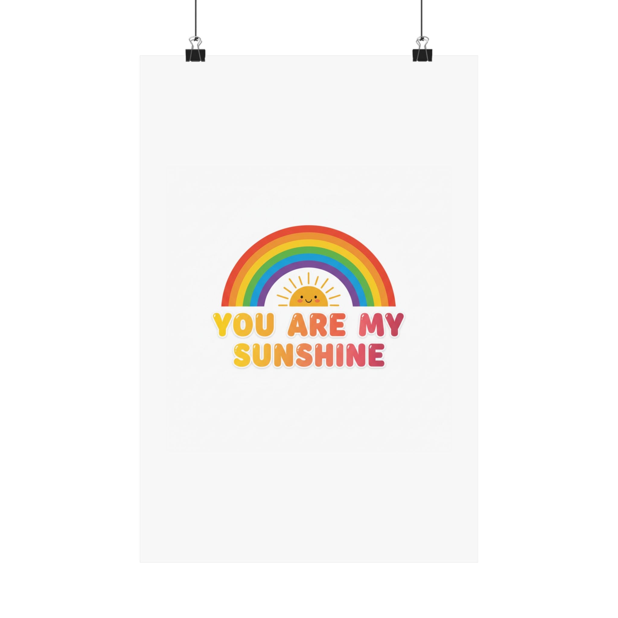 You Are My Sunshine Kids Room Poster | Rainbow Nursery Wall Art