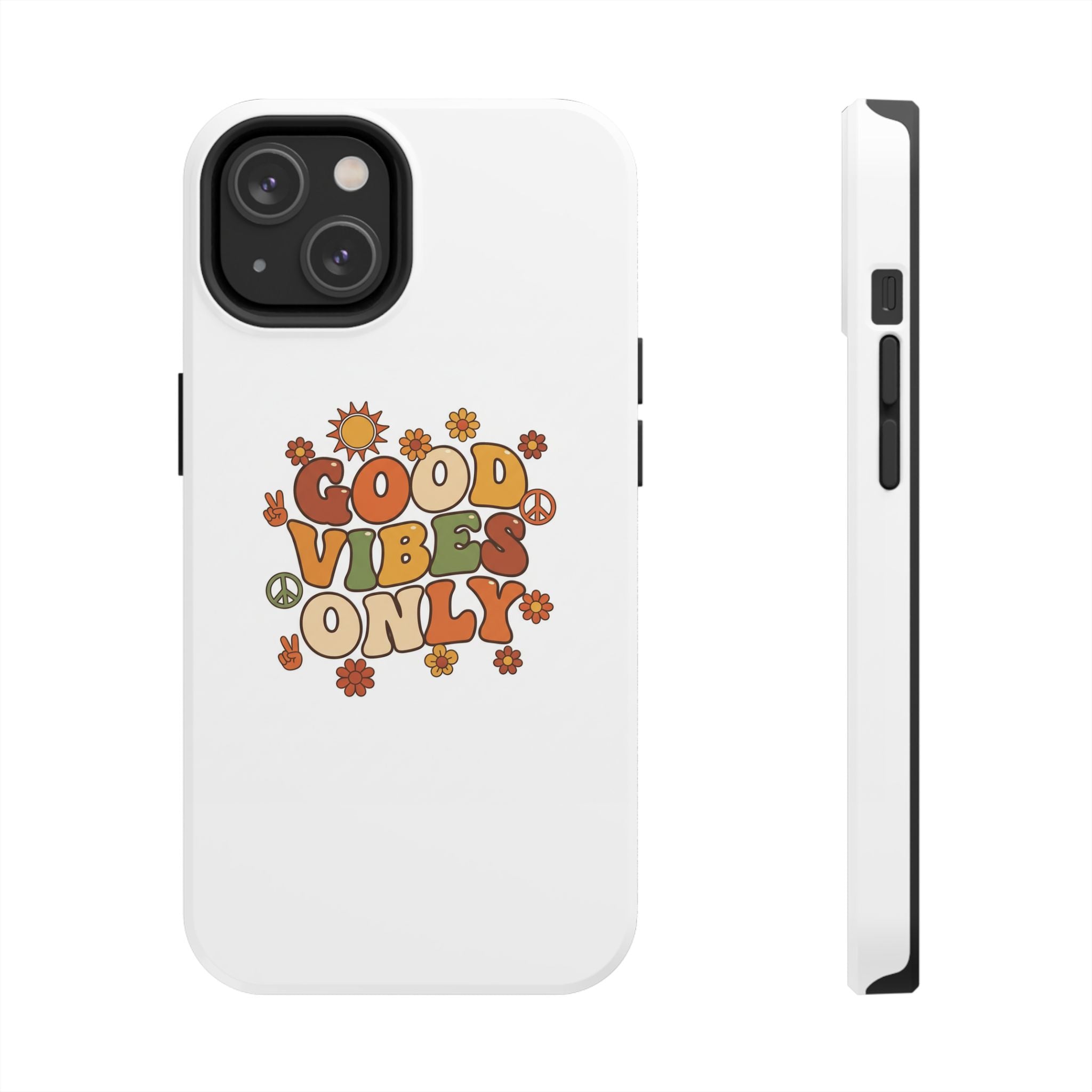 Good Vibes Only Phone Case | Retro Rainbow 70s Style