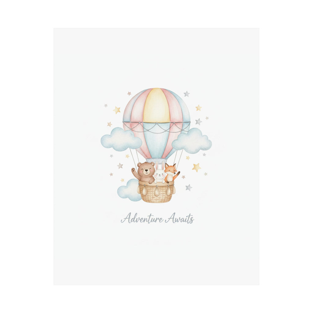 Adventure Awaits Kids Room Wall Art Poster | Nursery Decor