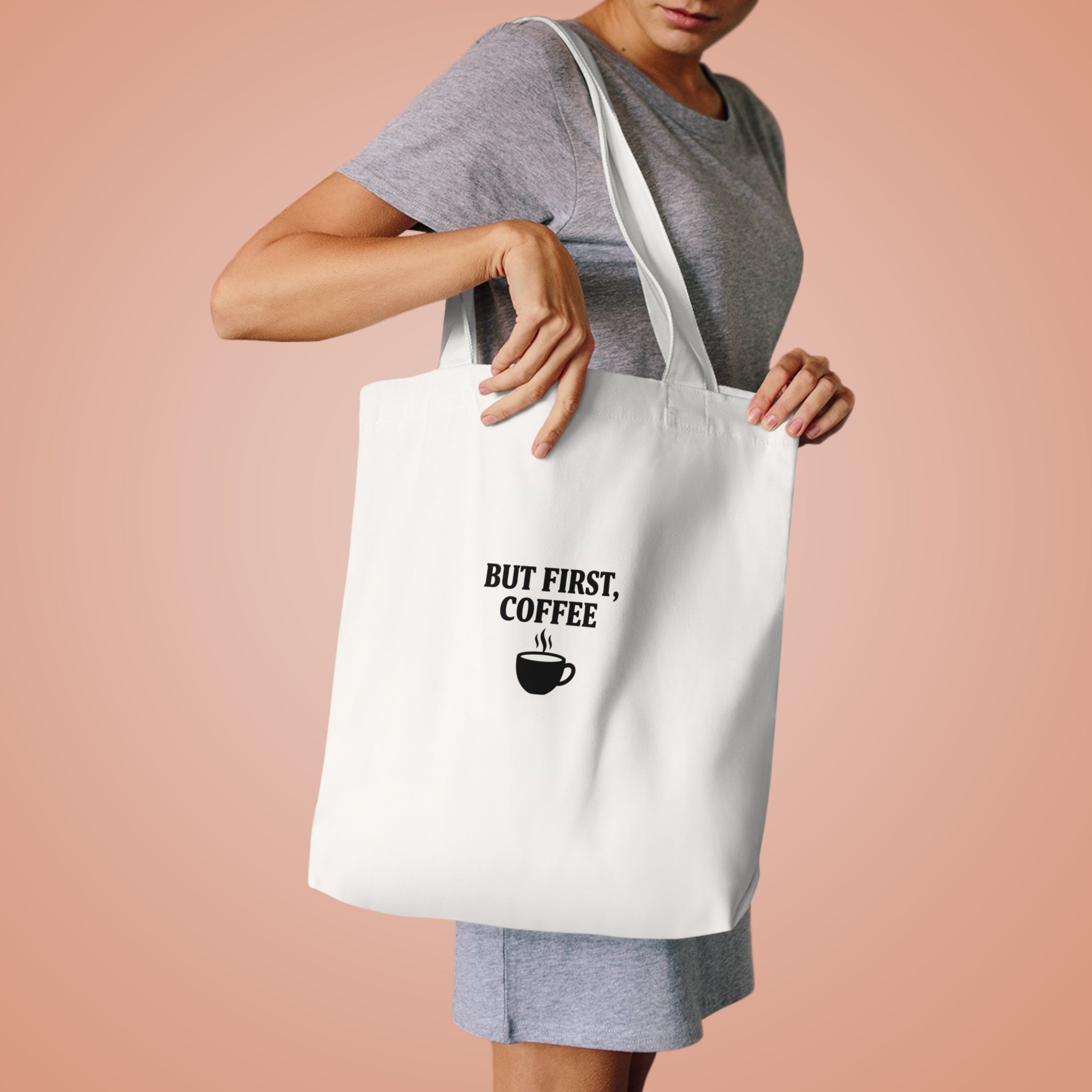 But First Coffee Tote Bag | Aesthetic Bold Typography Bag