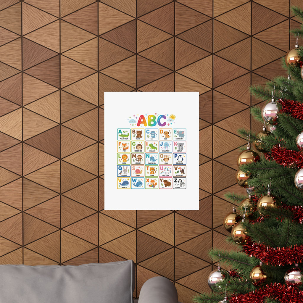 ABC Animals Learning Poster | Colorful Educational Kids Wall Art