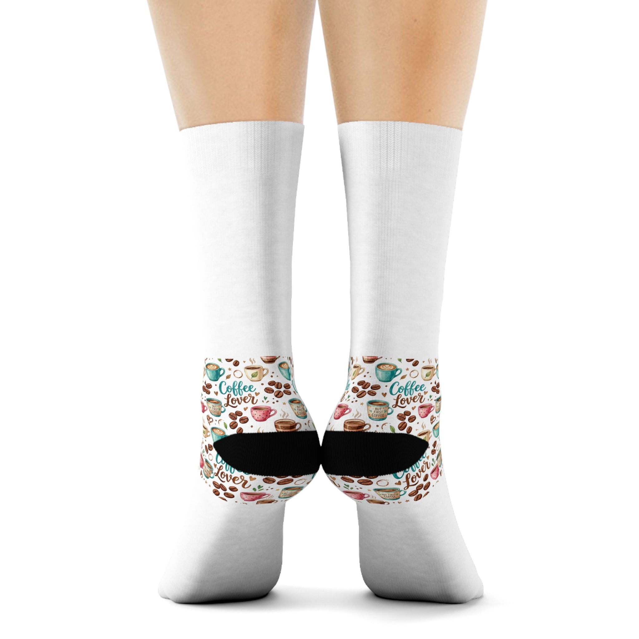 Coffee Lover Crew Socks | Watercolor Coffee Gift | Barista Socks