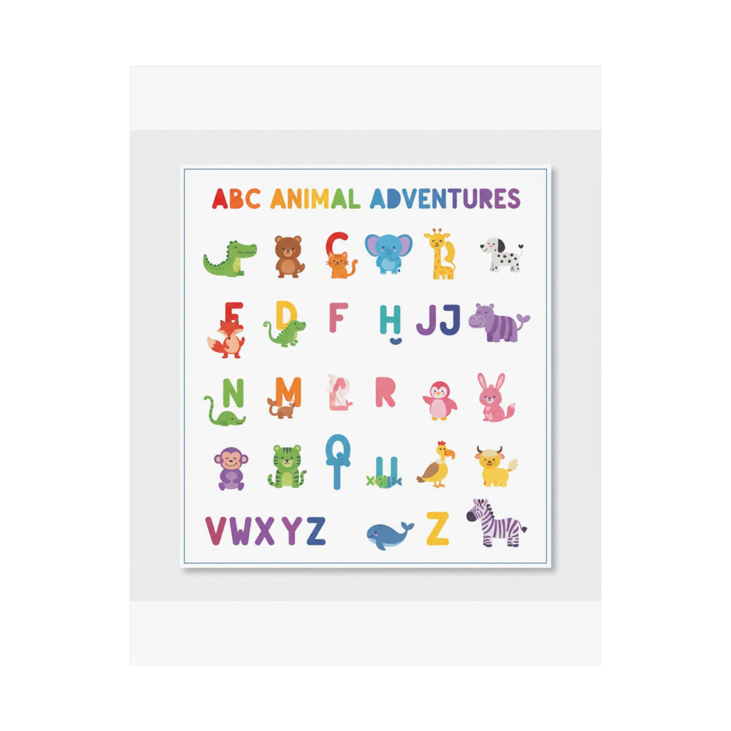 Alphabet Animals Kids Educational Poster | ABC Wall Art