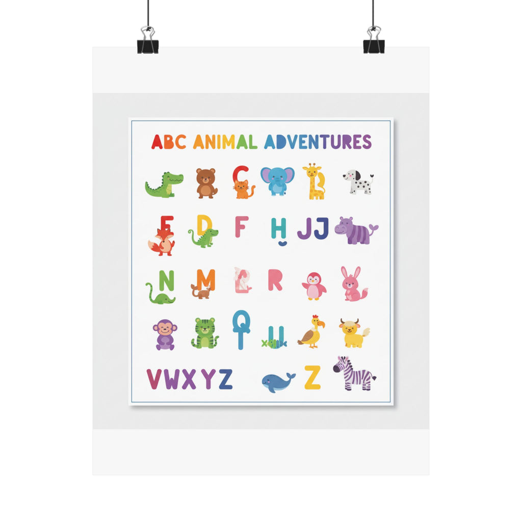 Alphabet Animals Kids Educational Poster | ABC Wall Art