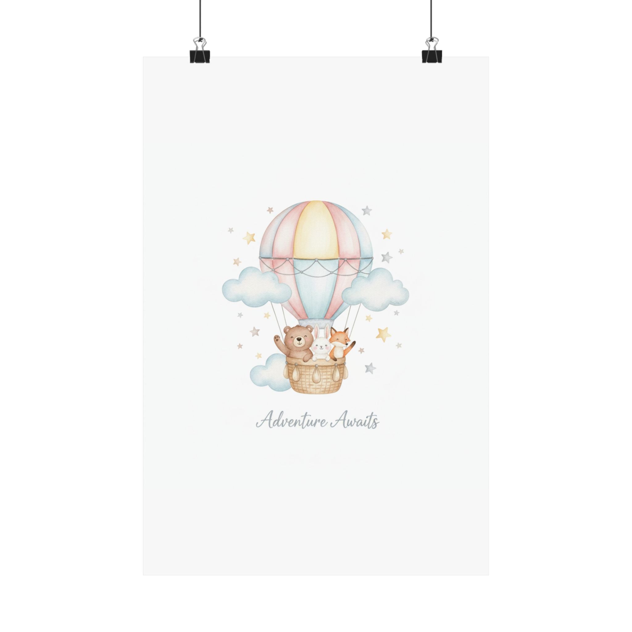 Adventure Awaits Kids Room Wall Art Poster | Nursery Decor