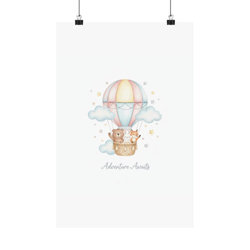 Adventure Awaits Kids Room Wall Art Poster | Nursery Decor