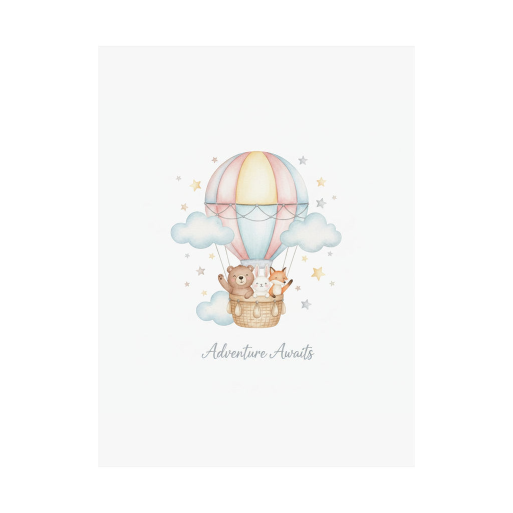 Adventure Awaits Kids Room Wall Art Poster | Nursery Decor