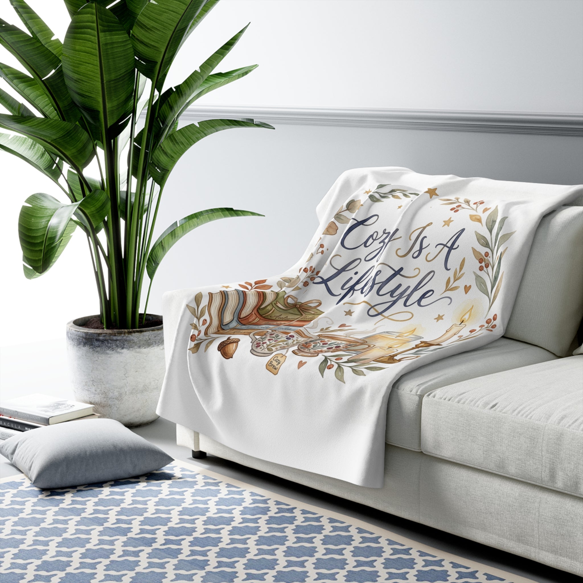Cozy Is A Lifestyle Sherpa Blanket | Cottagecore Homebody Gift Throw