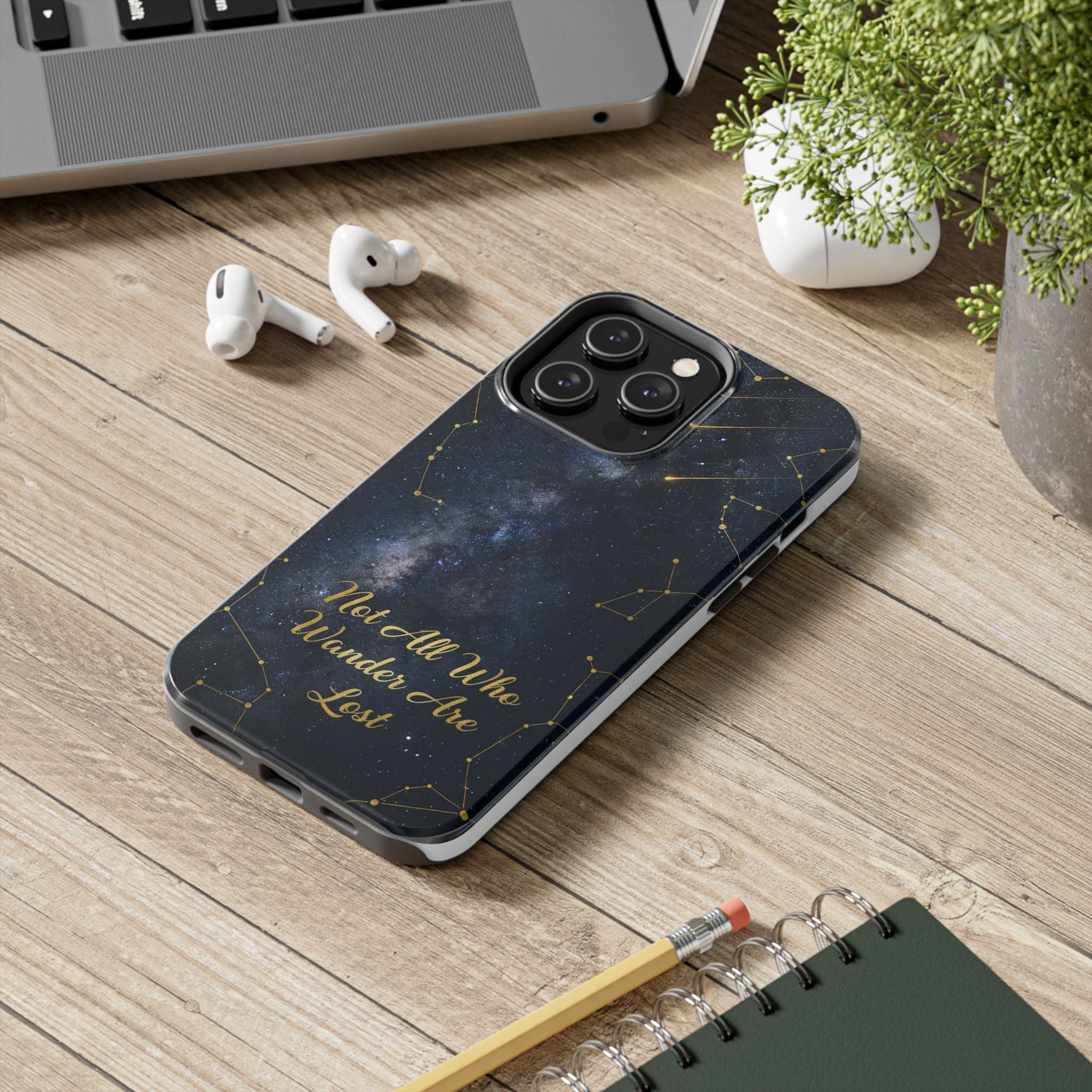 Starry Night Galaxy Phone Case | Not All Who Wander Are Lost