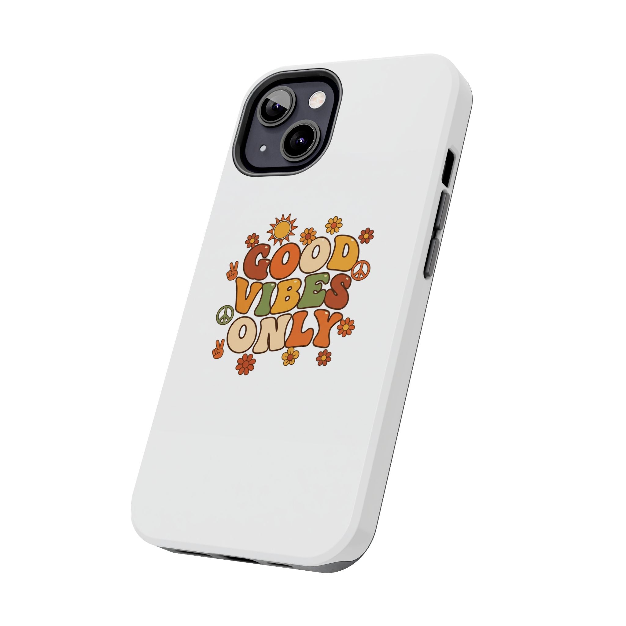 Good Vibes Only Phone Case | Retro Rainbow 70s Style