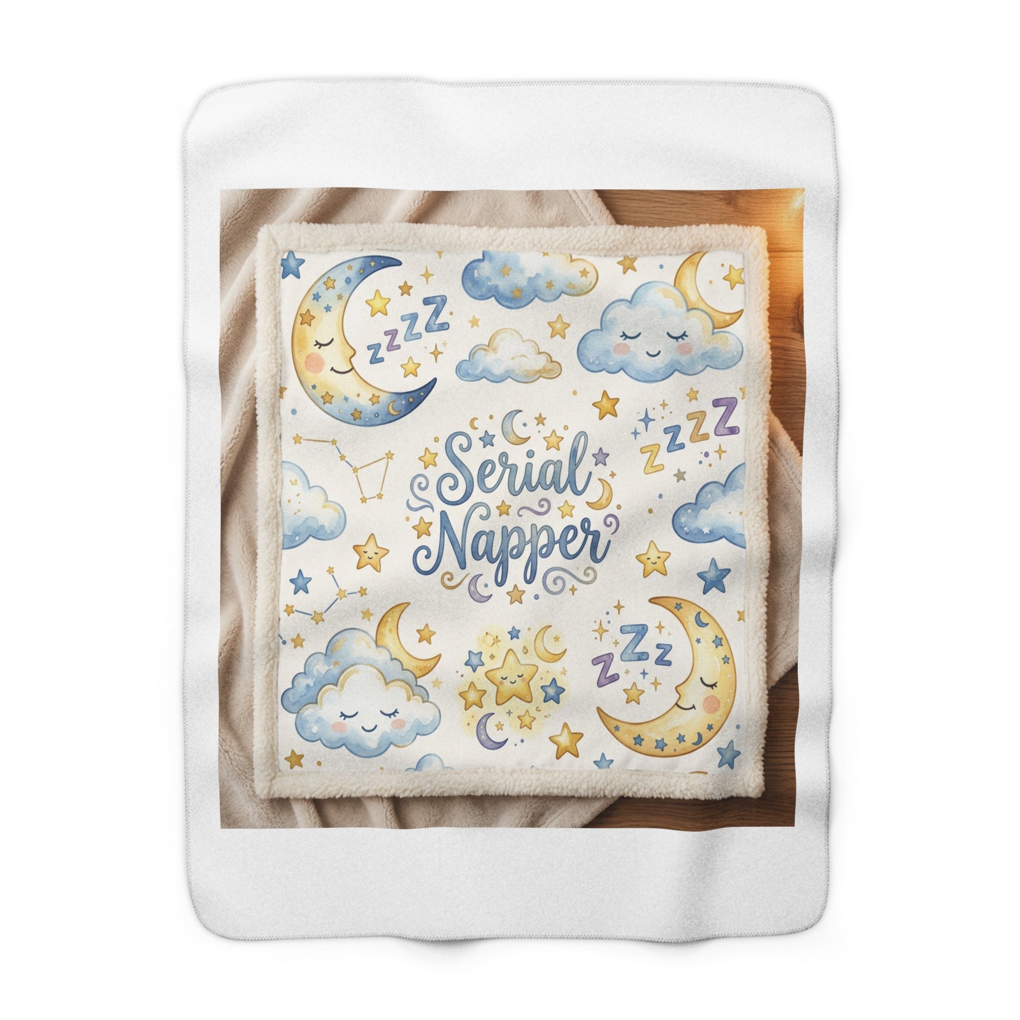 Serial Napper Sherpa Blanket | Funny Nap Lover Gift | Celestial Throw