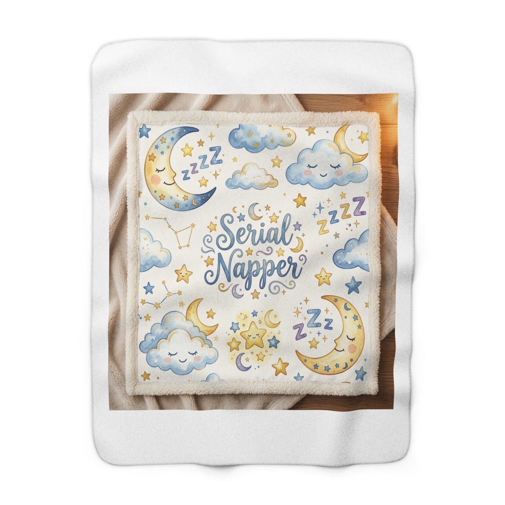 Serial Napper Sherpa Blanket | Funny Nap Lover Gift | Soft Throw