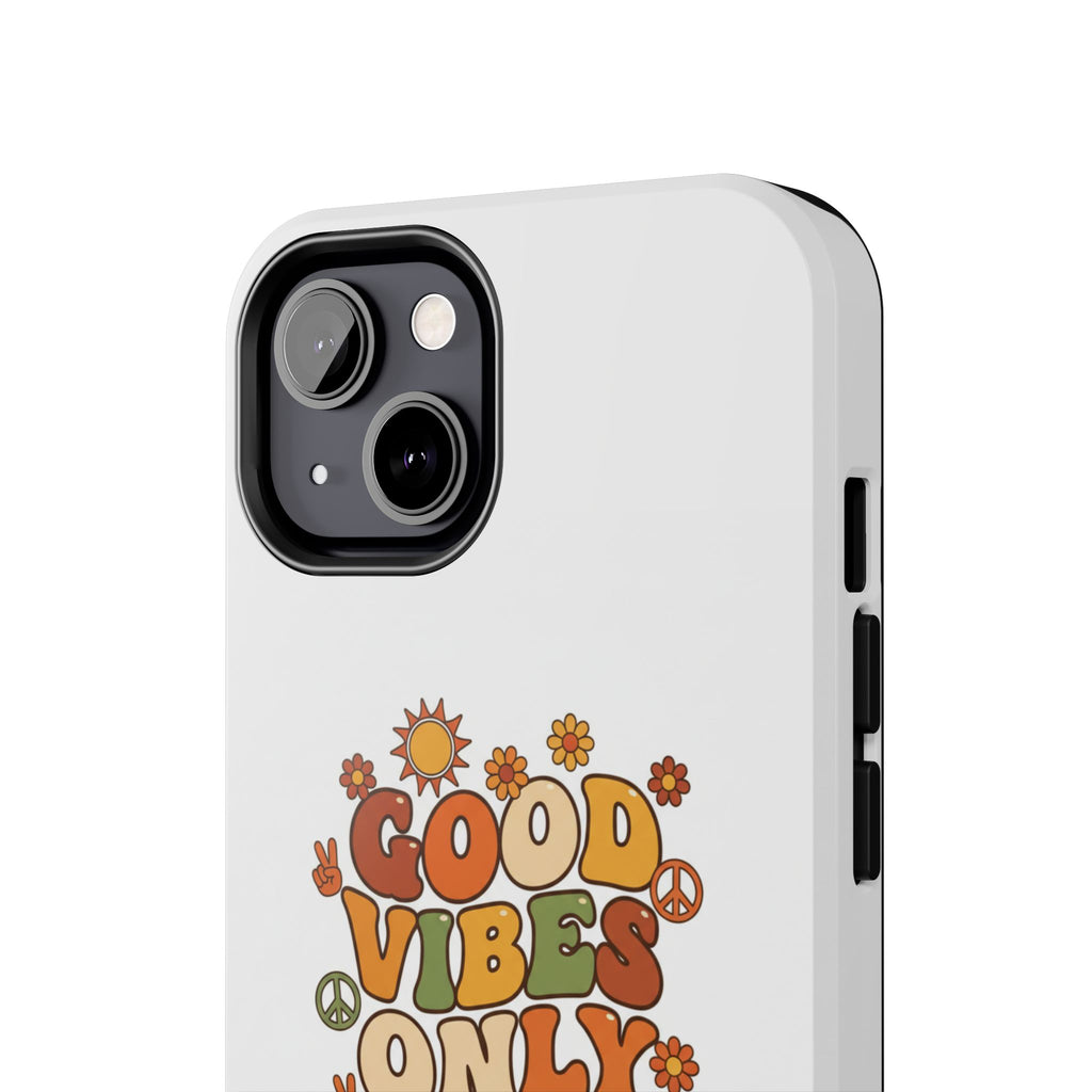 Good Vibes Only Phone Case | Retro Rainbow 70s Style