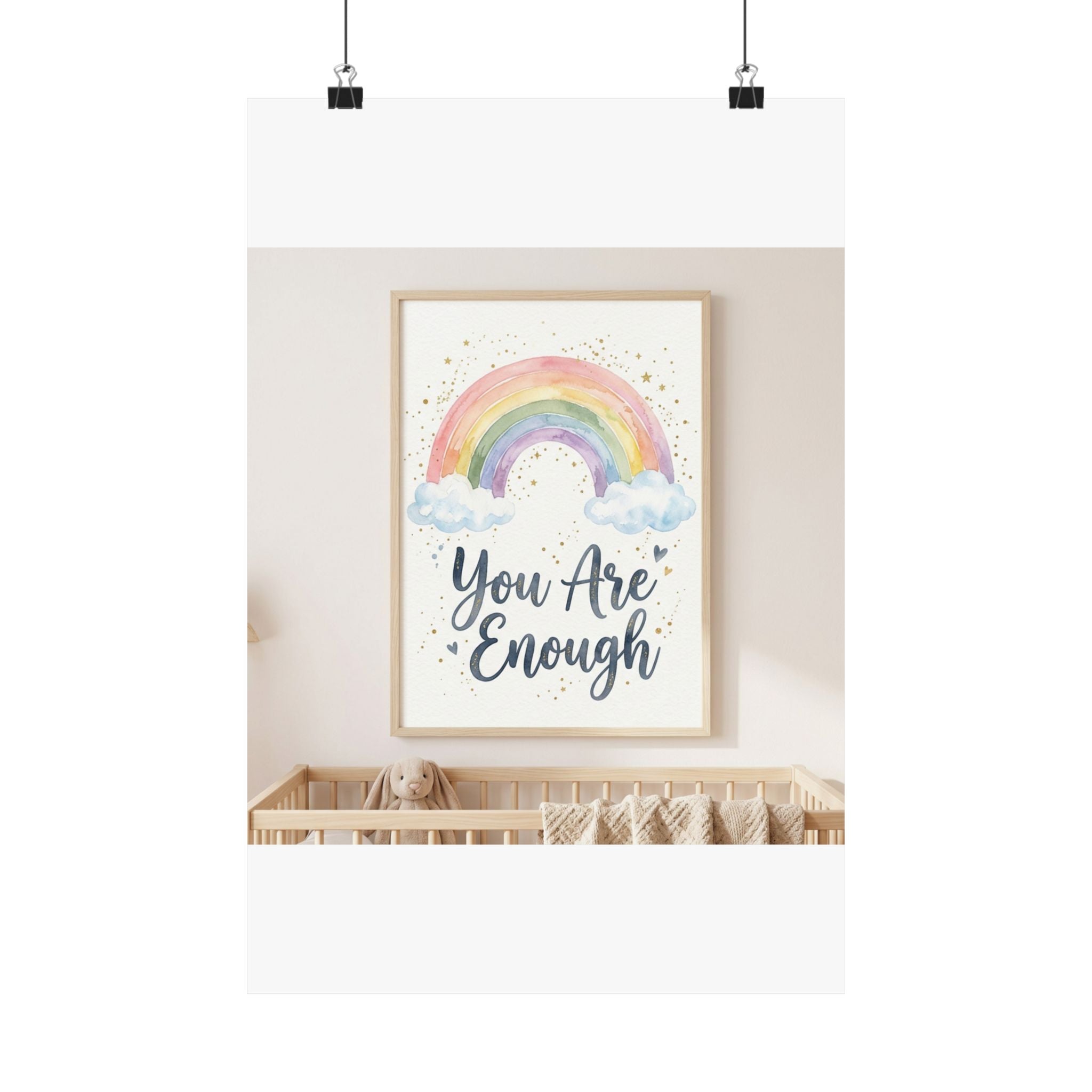 You Are Enough Inspirational Kids Room Poster | Rainbow Wall Art
