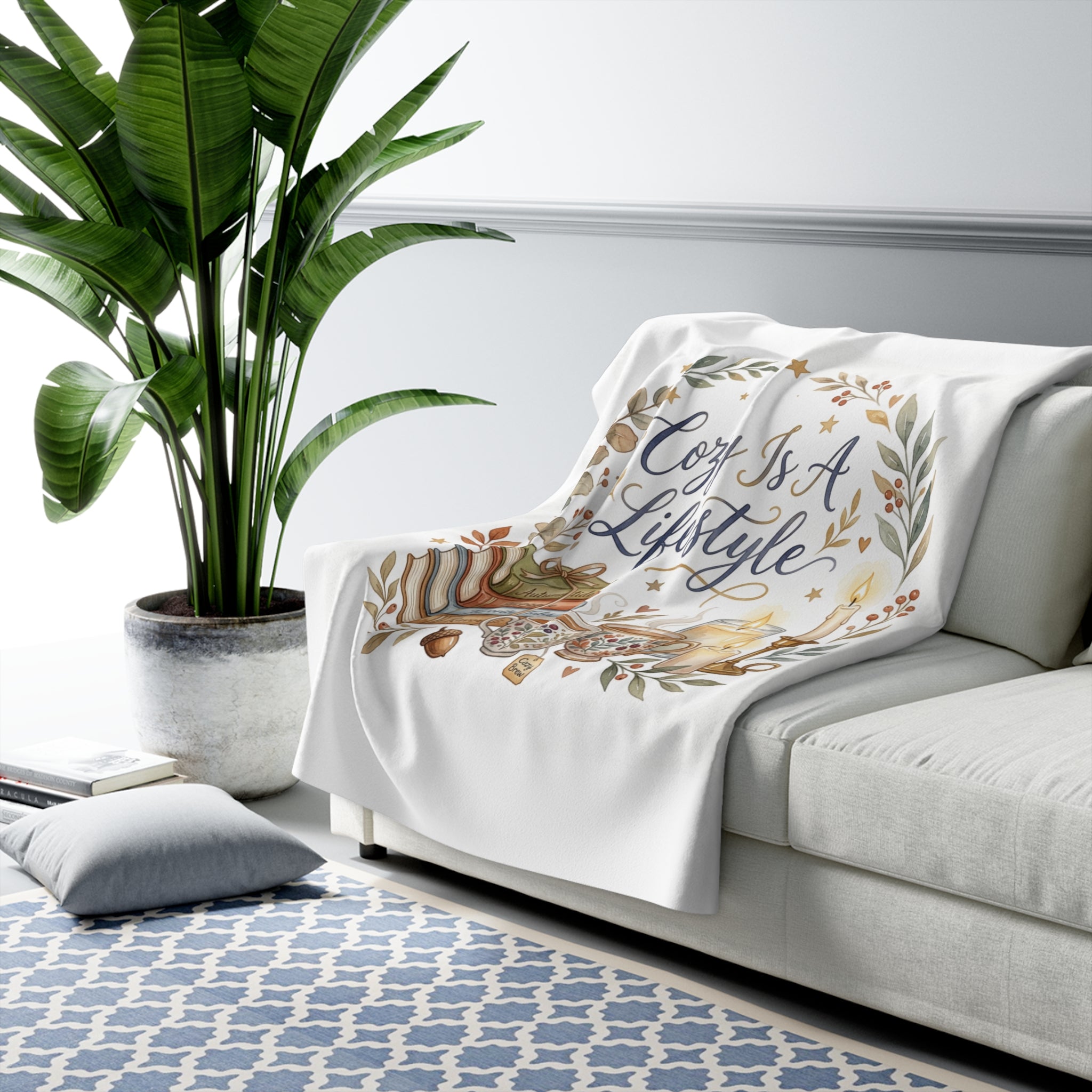 Cozy Is A Lifestyle Sherpa Blanket | Homebody Gift | Soft Throw