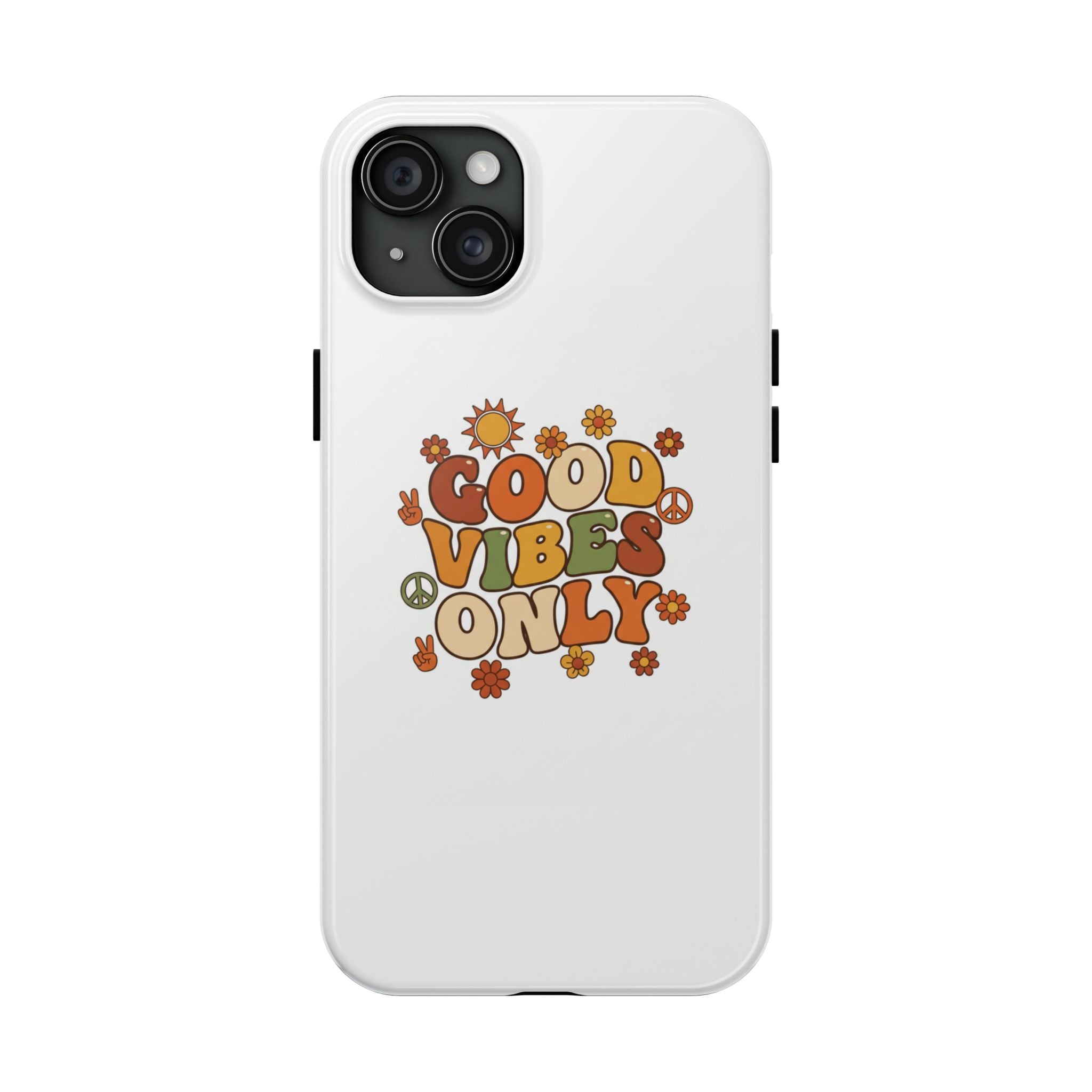 Good Vibes Only Phone Case | Retro Rainbow 70s Style