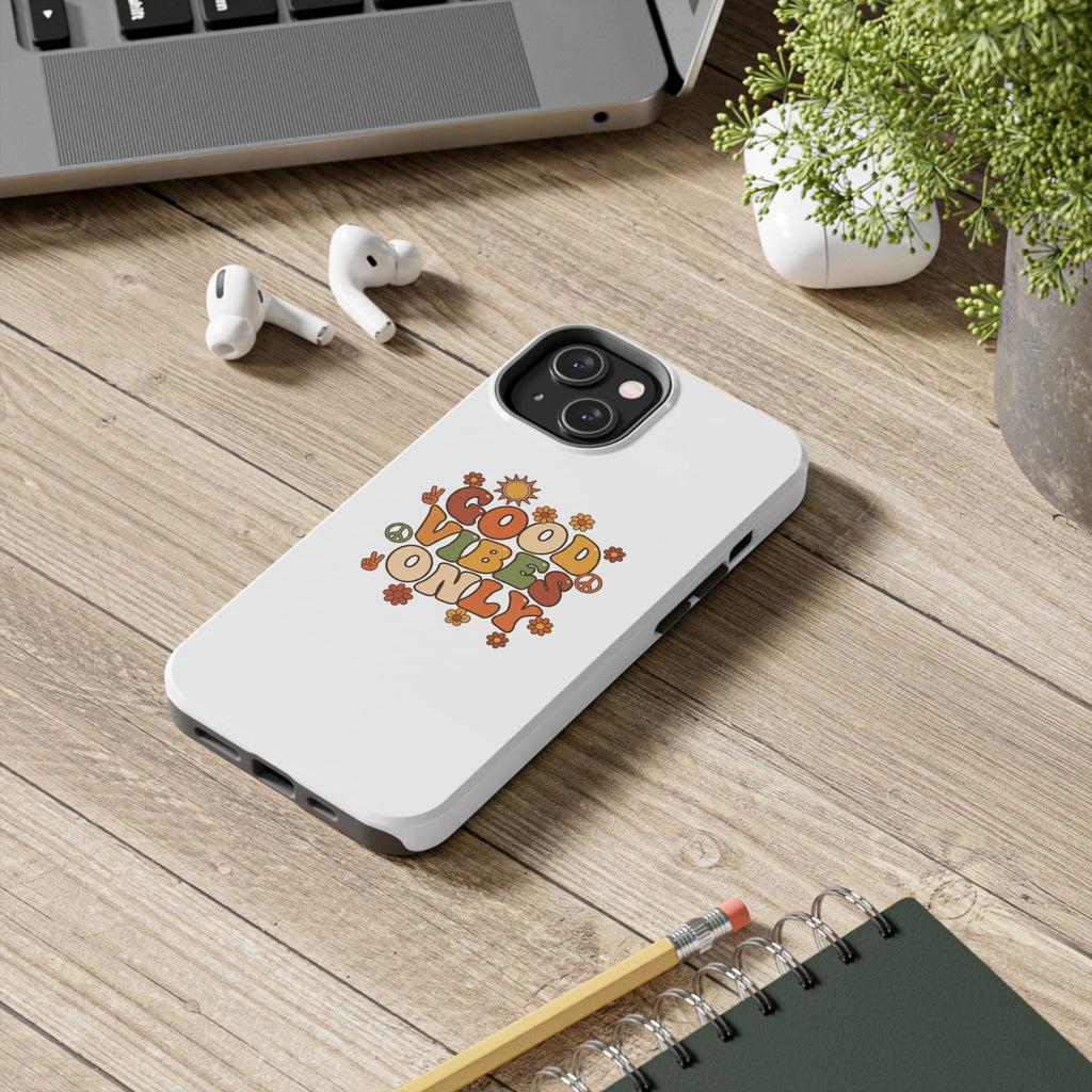 Good Vibes Only Phone Case | Retro Rainbow 70s Style