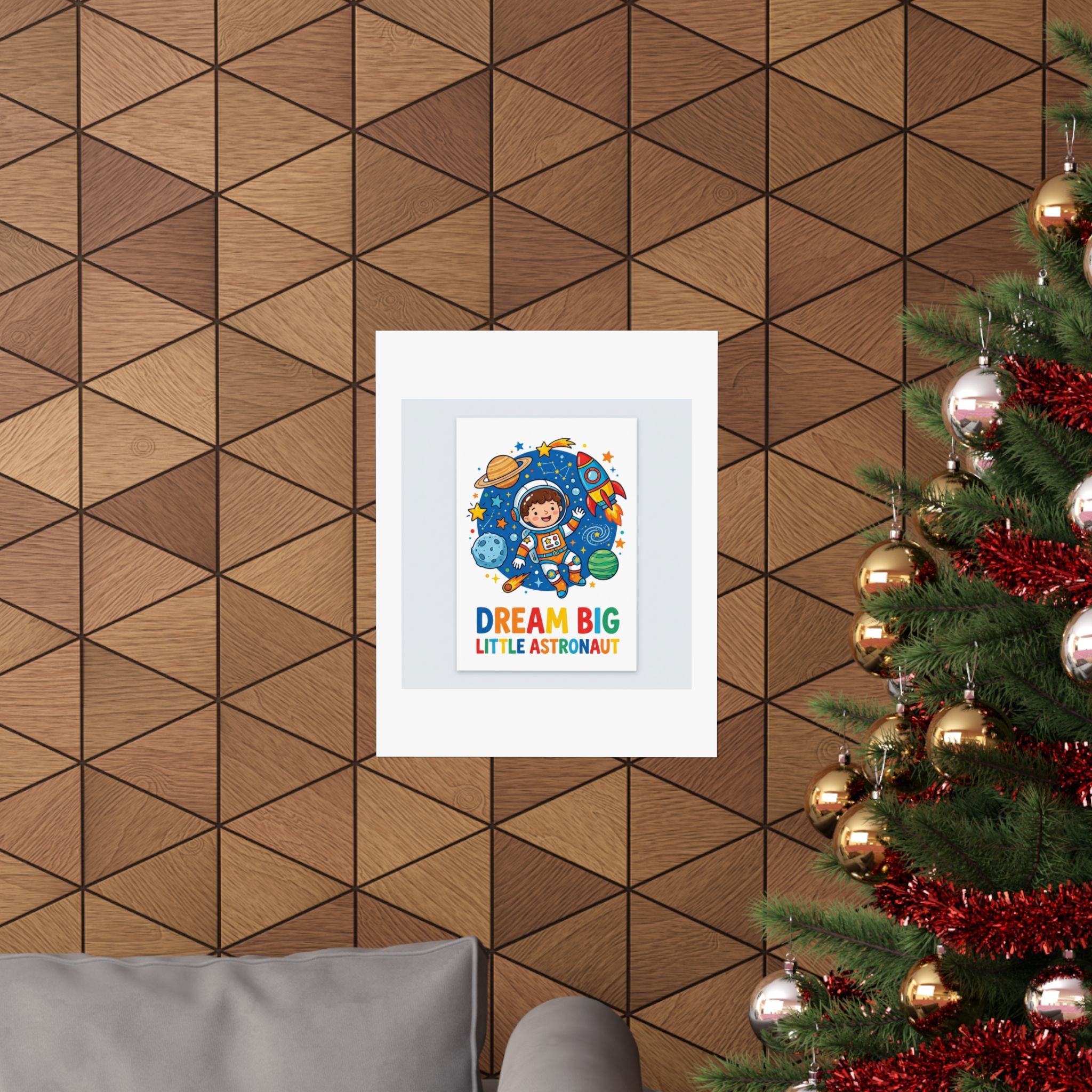 Dream Big Little Astronaut Kids Room Poster | Space Nursery Wall Art