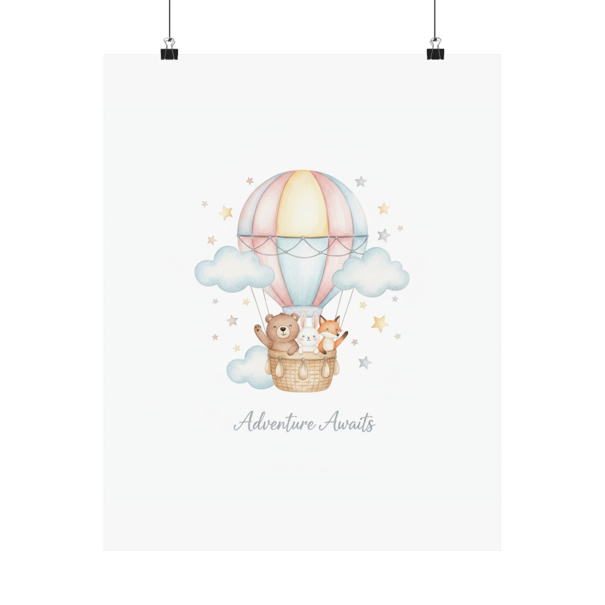 Adventure Awaits Kids Room Wall Art Poster | Nursery Decor