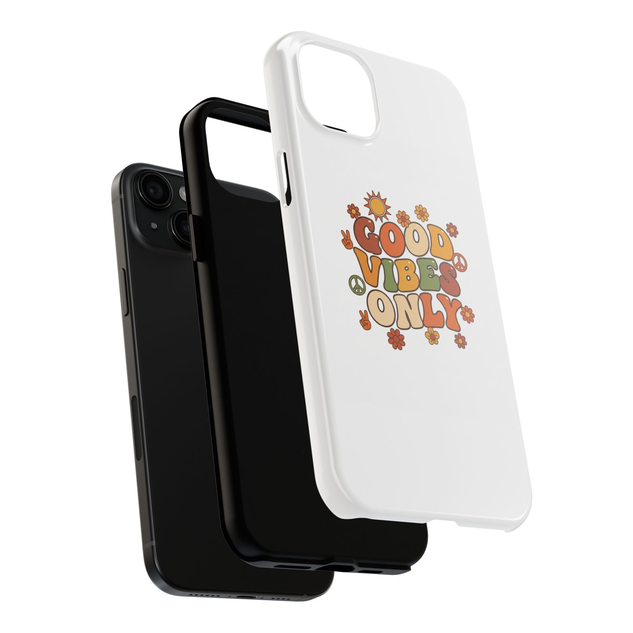 Good Vibes Only Phone Case | Retro Rainbow 70s Style