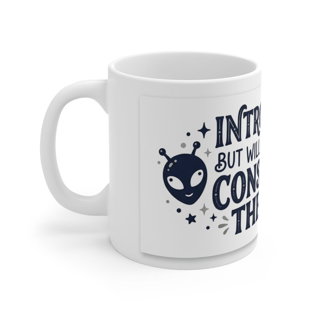 Introverted But Will Discuss Conspiracy Theories Mug | Funny Quirky Gift