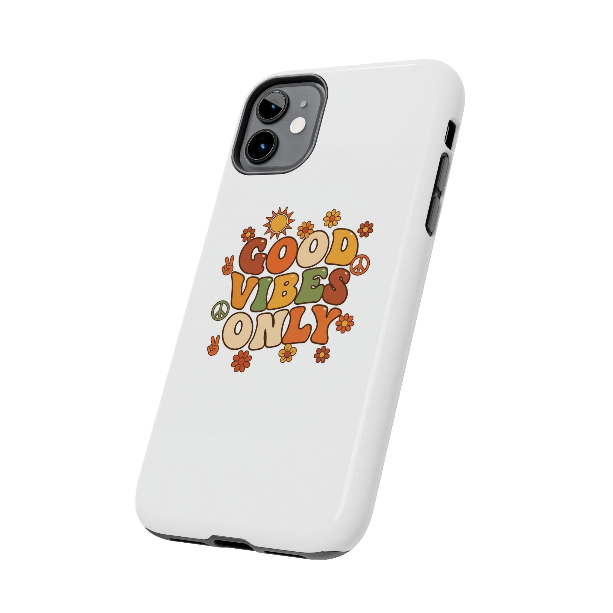 Good Vibes Only Phone Case | Retro Rainbow 70s Style