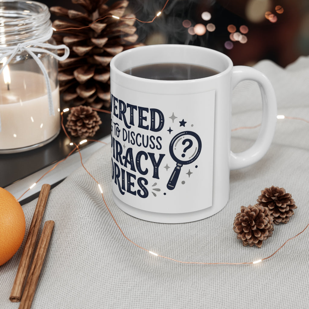 Introverted But Will Discuss Conspiracy Theories Mug | Funny Quirky Gift