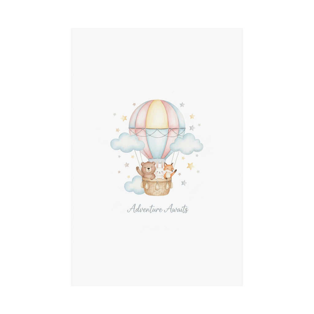 Adventure Awaits Kids Room Wall Art Poster | Nursery Decor