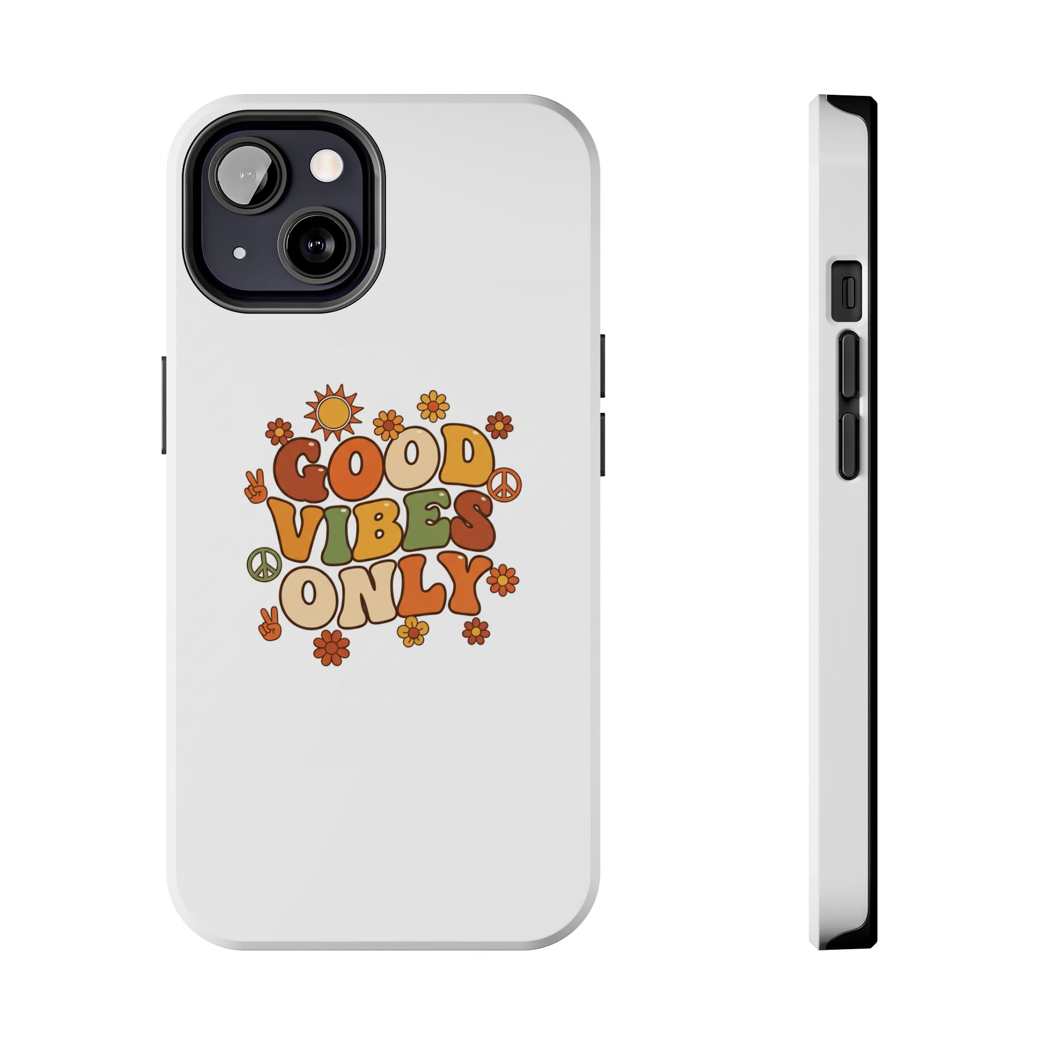 Good Vibes Only Phone Case | Retro Rainbow 70s Style