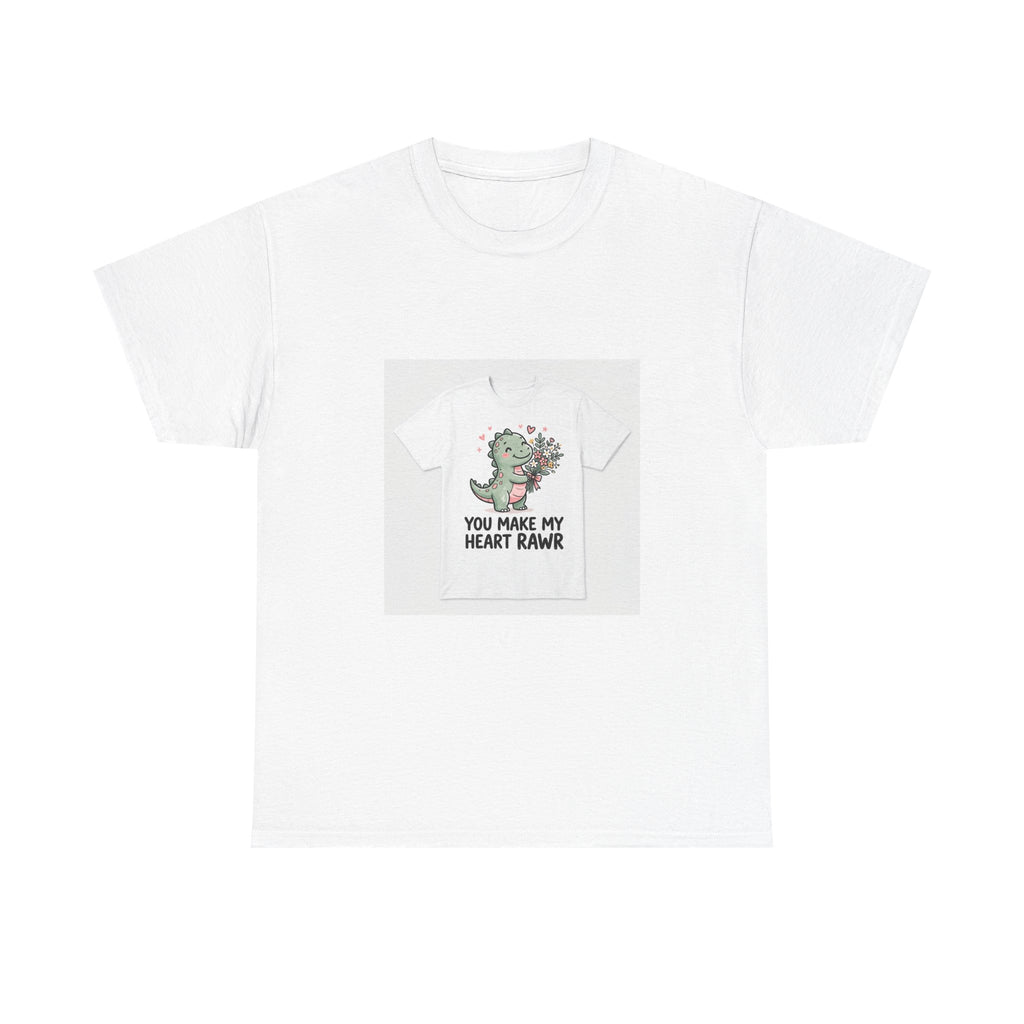 You Make My Heart Rawr T-Shirt | Cute Dinosaur Valentine Gift