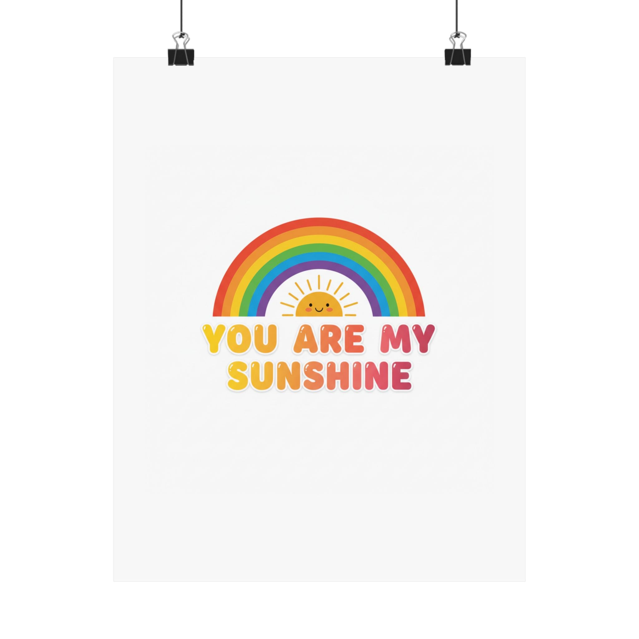 You Are My Sunshine Kids Room Poster | Rainbow Nursery Wall Art