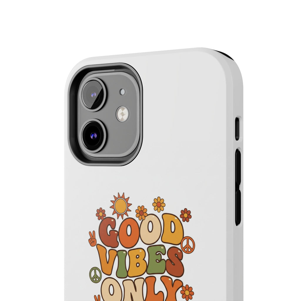 Good Vibes Only Phone Case | Retro Rainbow 70s Style