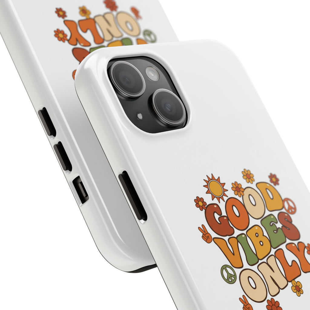 Good Vibes Only Phone Case | Retro Rainbow 70s Style
