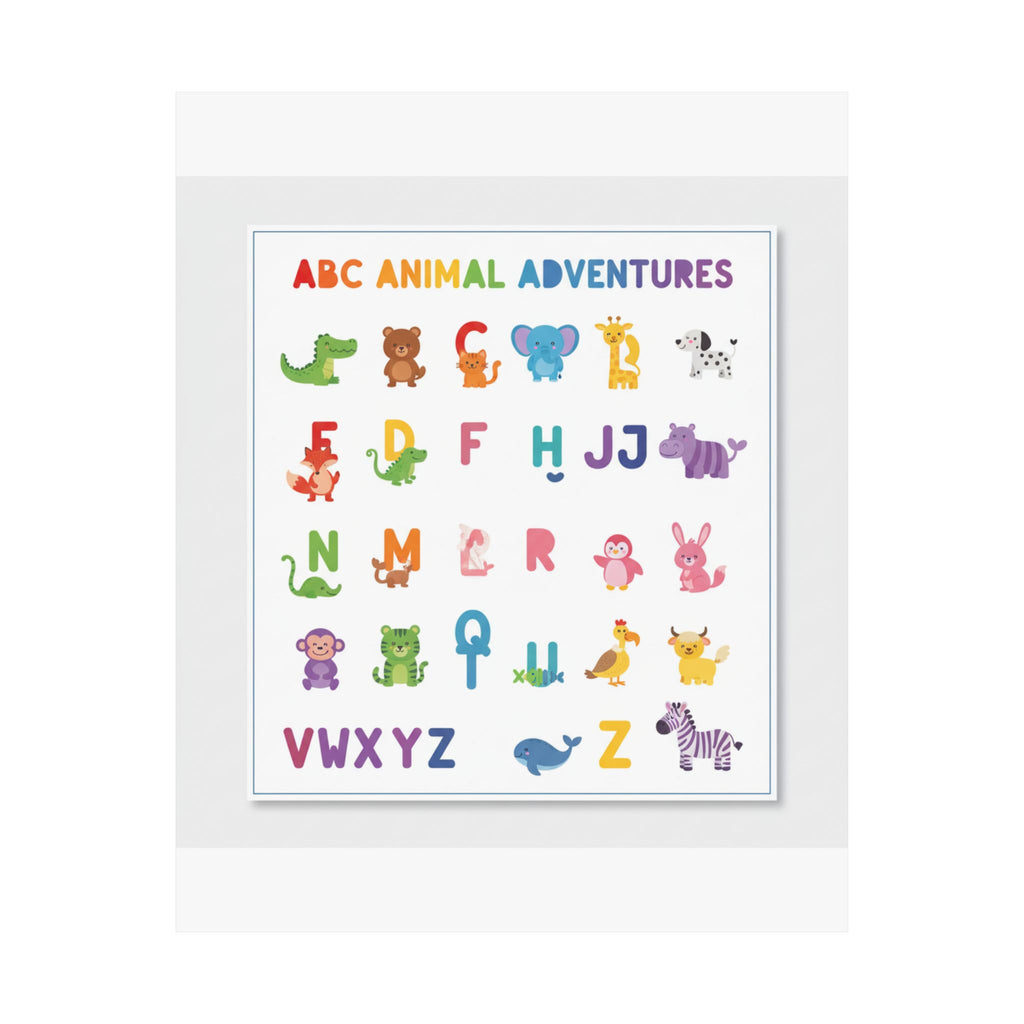 Alphabet Animals Kids Educational Poster | ABC Wall Art
