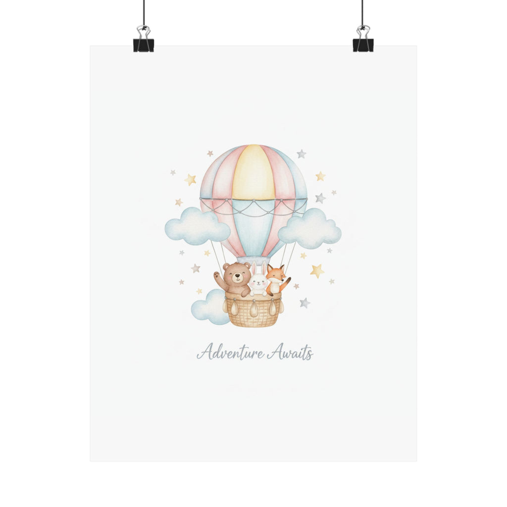 Adventure Awaits Kids Room Wall Art Poster | Nursery Decor
