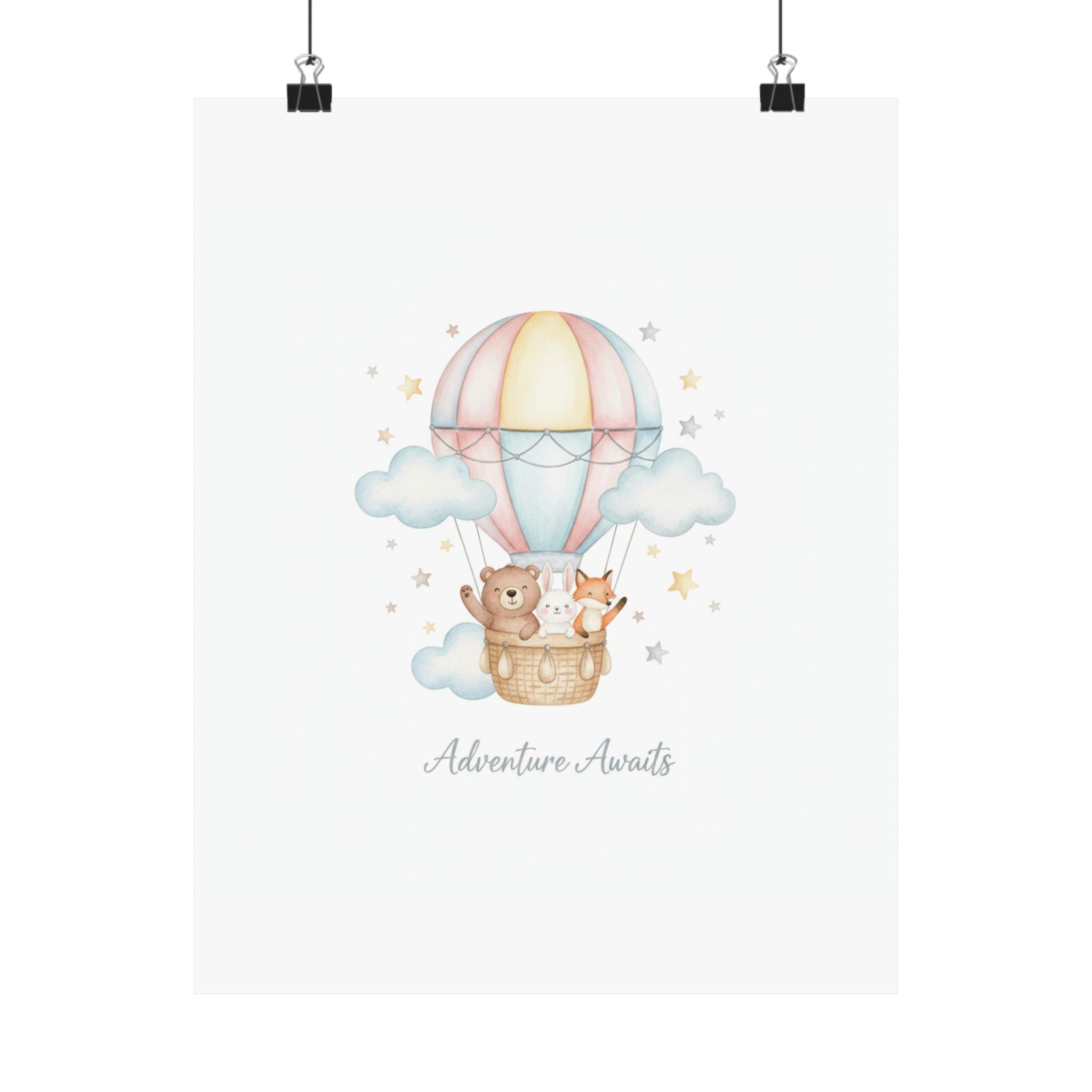 Adventure Awaits Kids Room Wall Art Poster | Nursery Decor