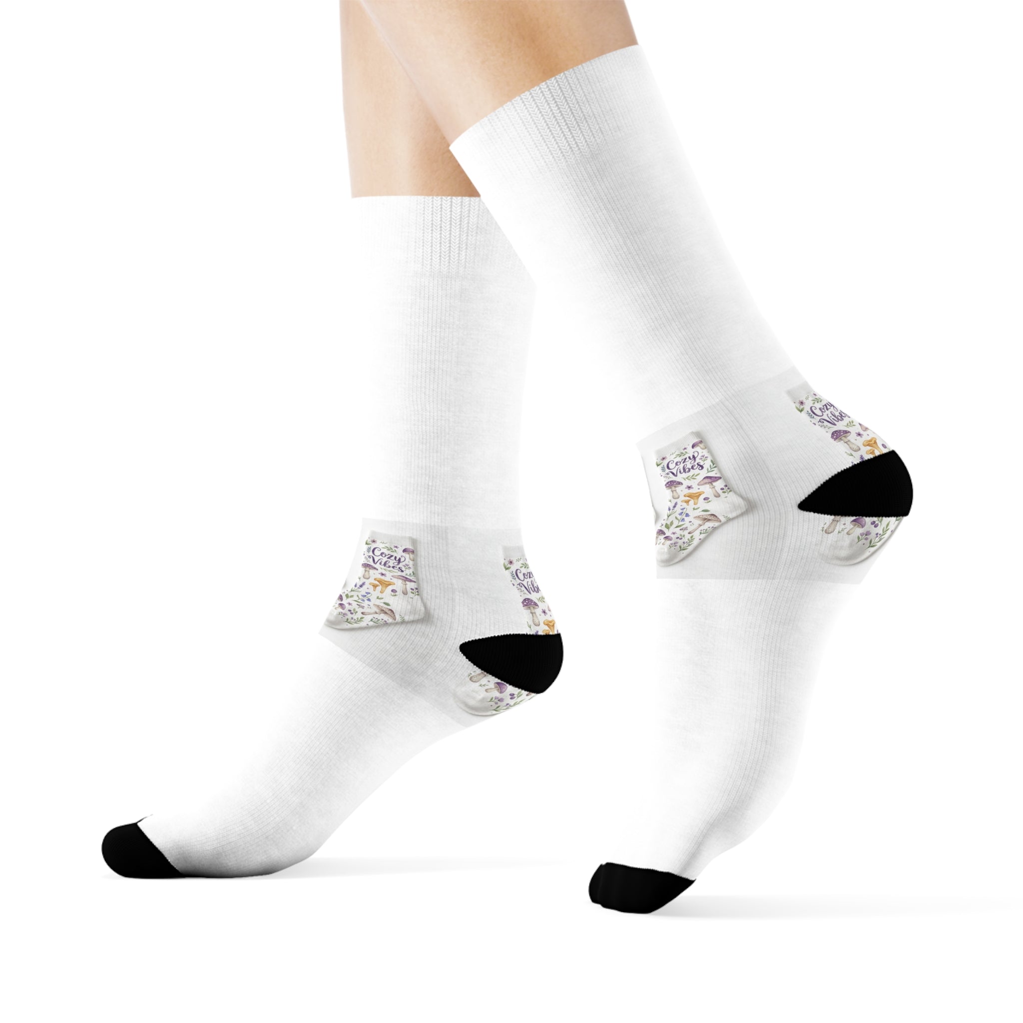 Cozy Vibes Crew Socks | Homebody Gift | Funny Cottagecore Socks