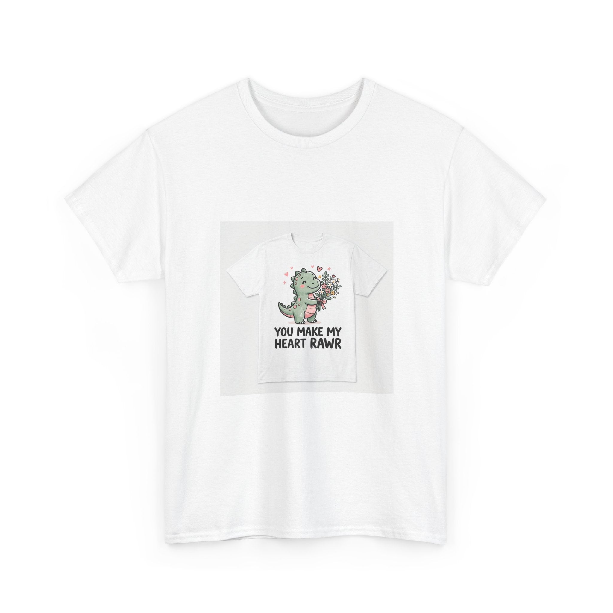 You Make My Heart Rawr T-Shirt | Cute Dinosaur Valentine Gift