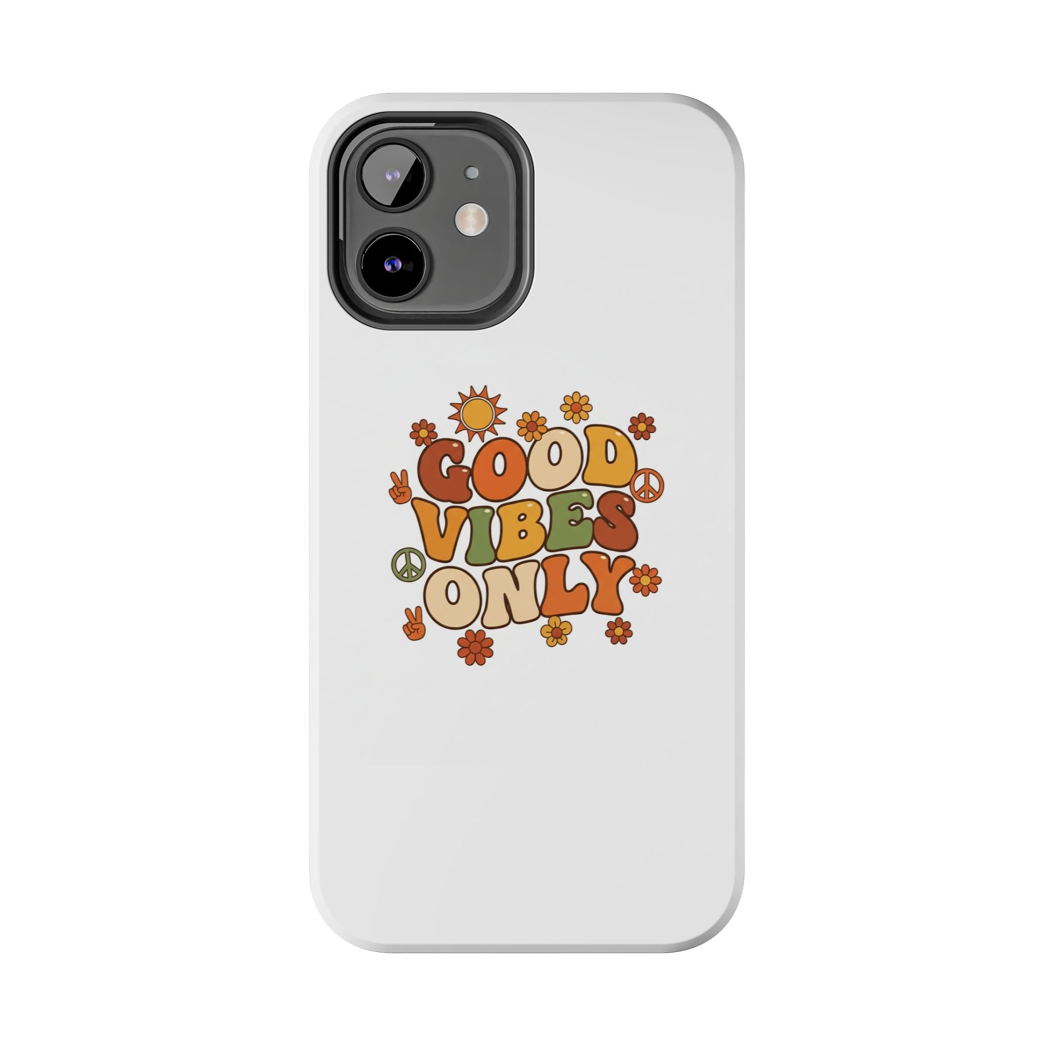 Good Vibes Only Phone Case | Retro Rainbow 70s Style